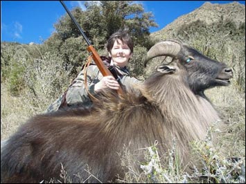 Mary-Kate with her Himilayan Bull Tahr